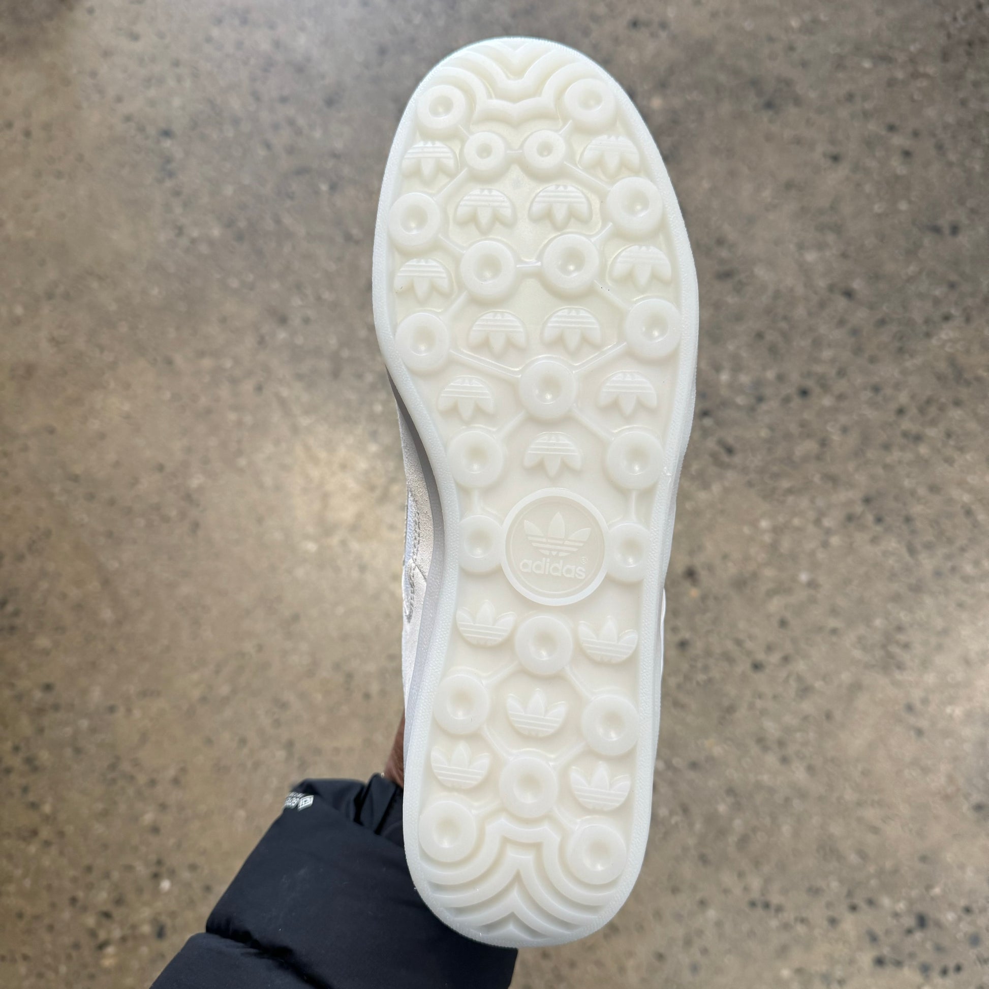 View of Sole on Adidas Aloha Super Crystal White
