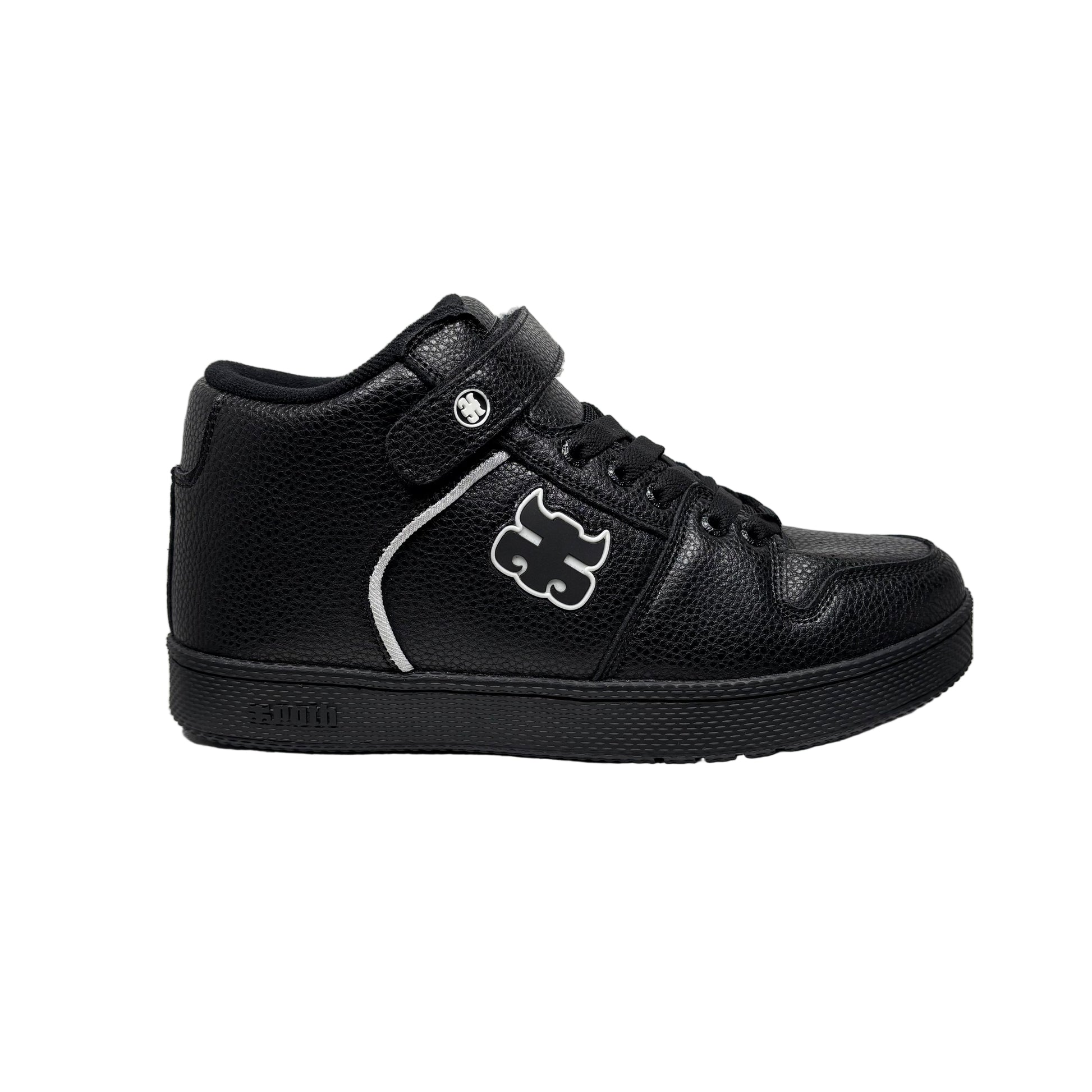 black shoe with white details and IPATH logo in mid panel of shoe