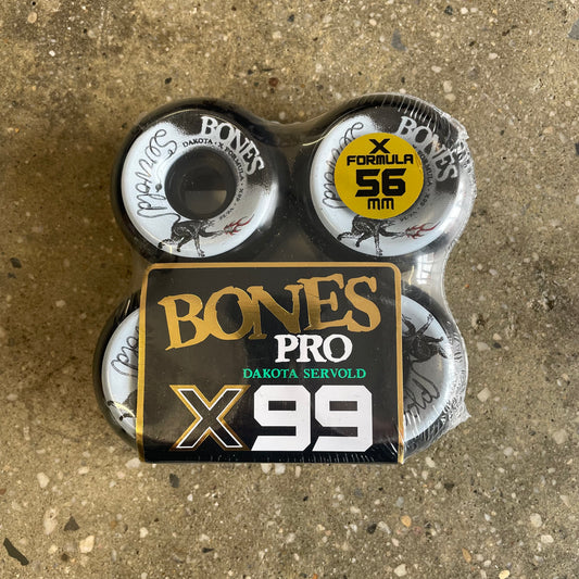 Bones X-Formula Skateboard Wheels - Servold Eternal Search (Black) 56MM V6 Wide-Cut 99A