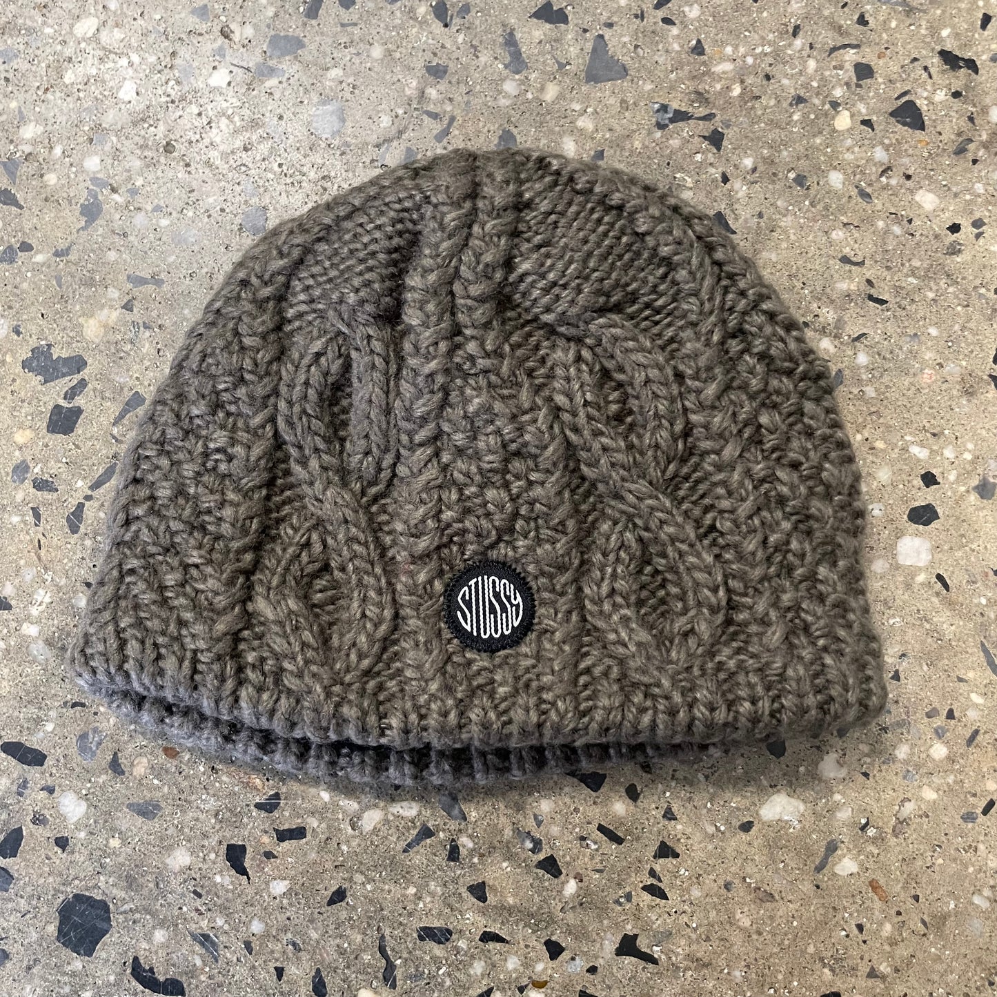 Stussy Cable Knit Skull Cap - Brown