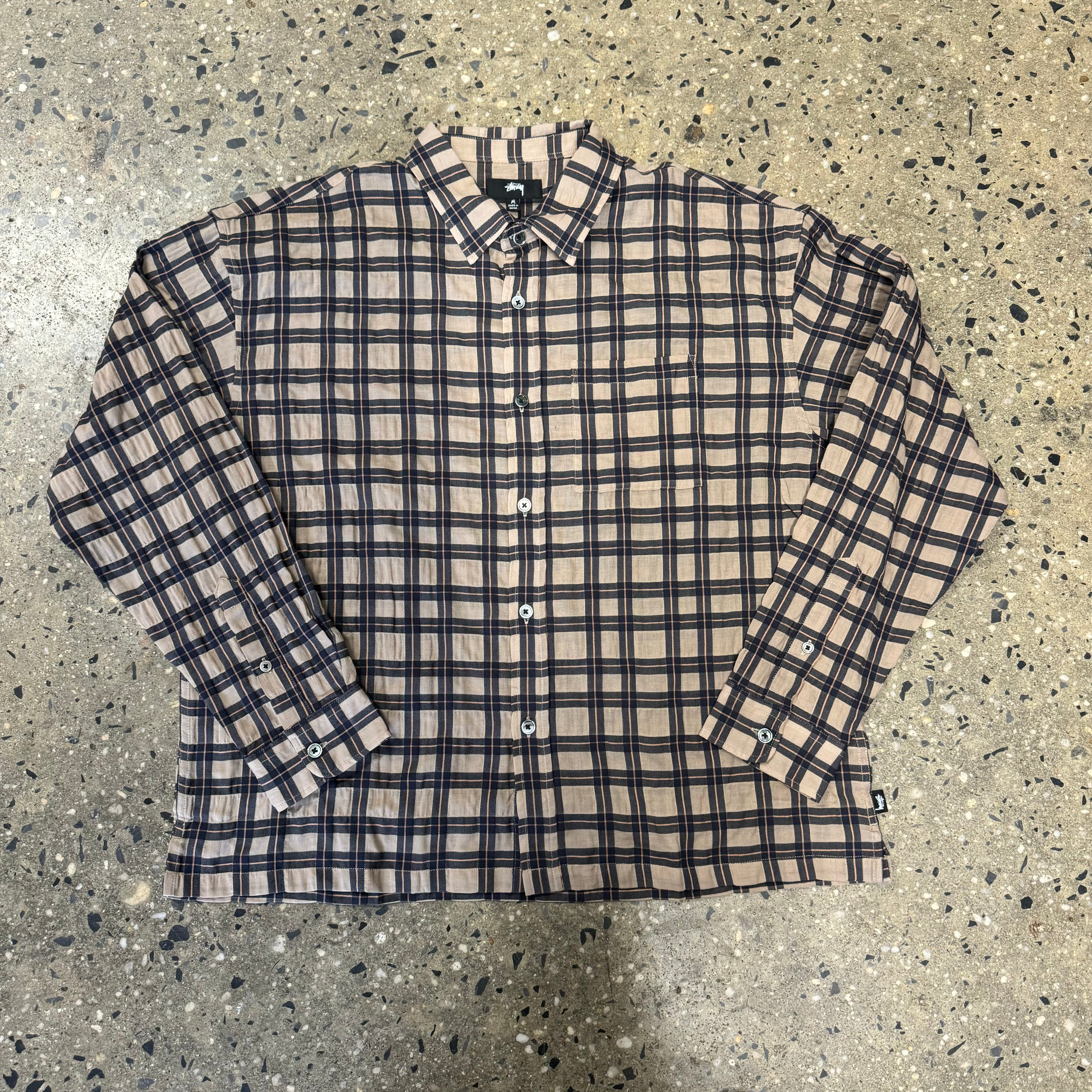 Stussy Sonoma Plaid L/S Button Up Shirt - Tan