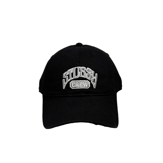 Black cap with 'Stussy Crew' logo on a white background