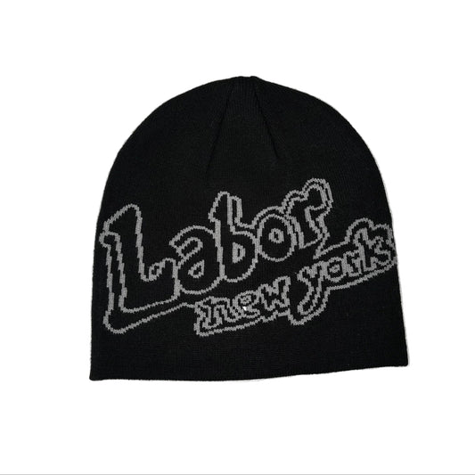 grey and black LABOR NEW YORK skull cap