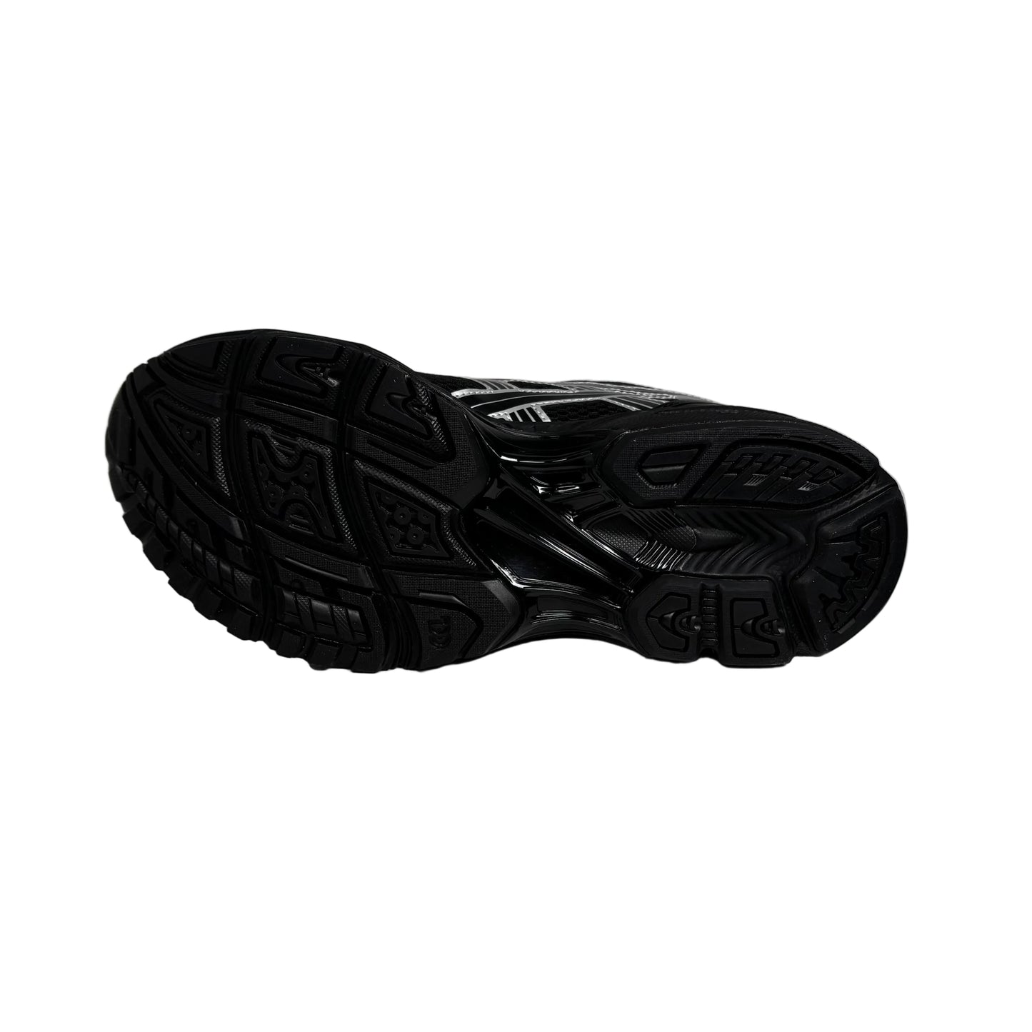 Black sneaker sole on a white background