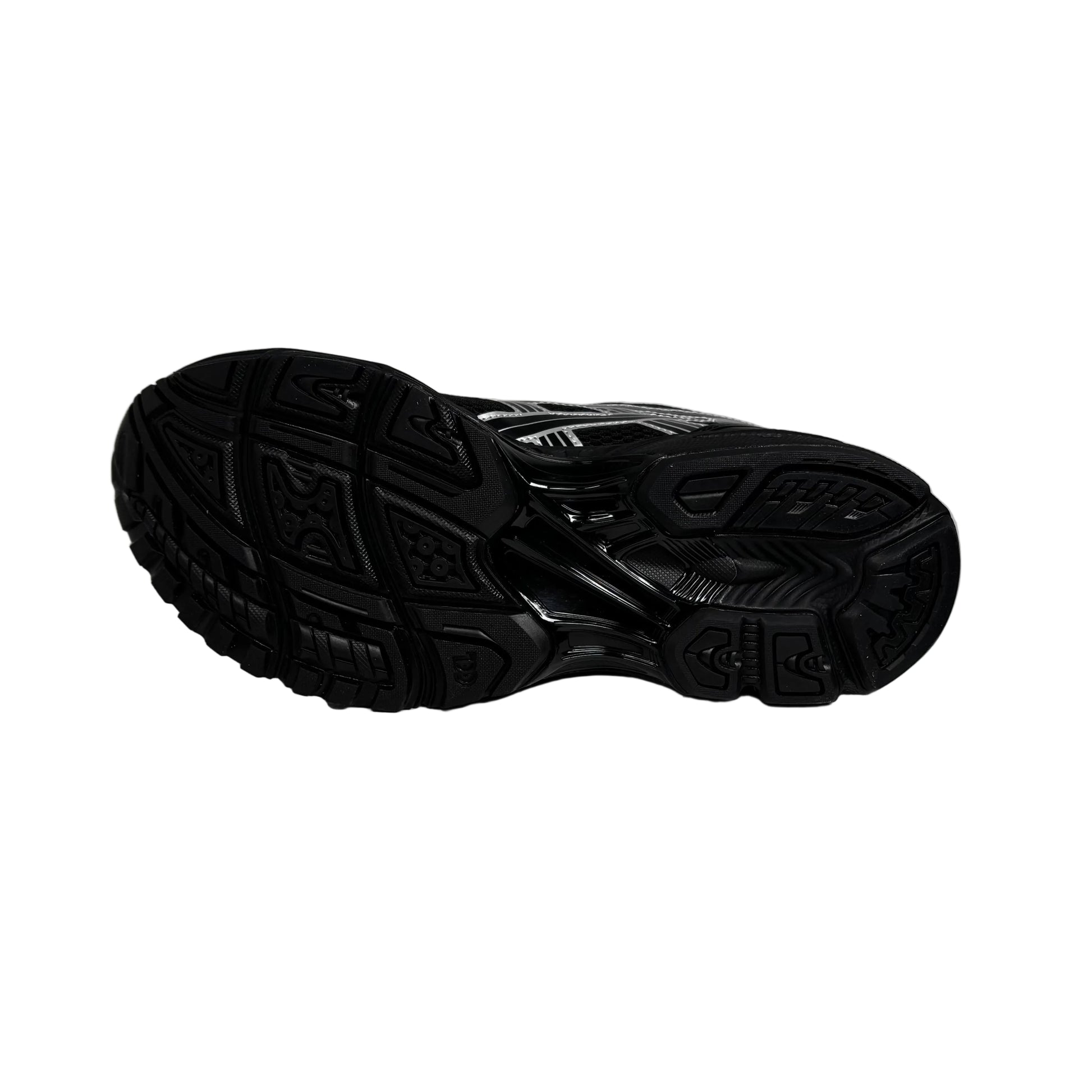Black sneaker sole on a white background