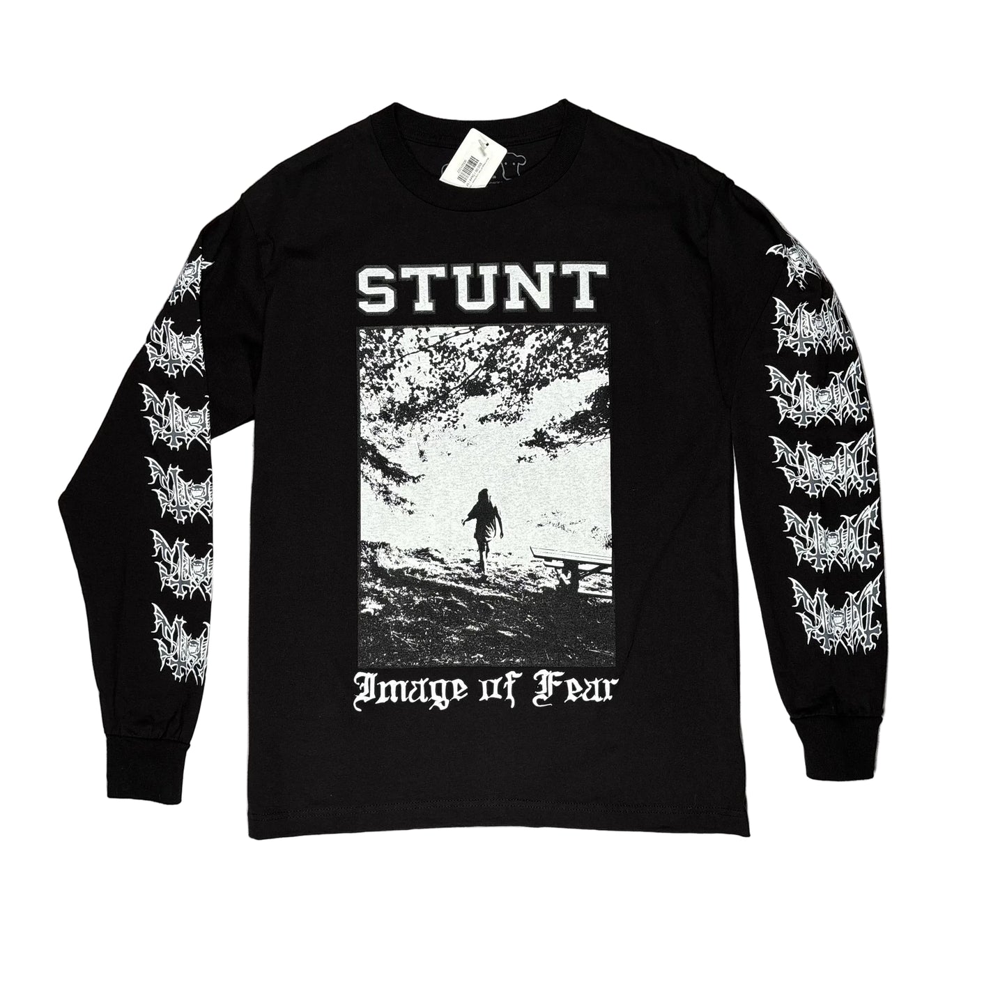 stunt logo longsleeve t-shirt with graphics on the sleeves