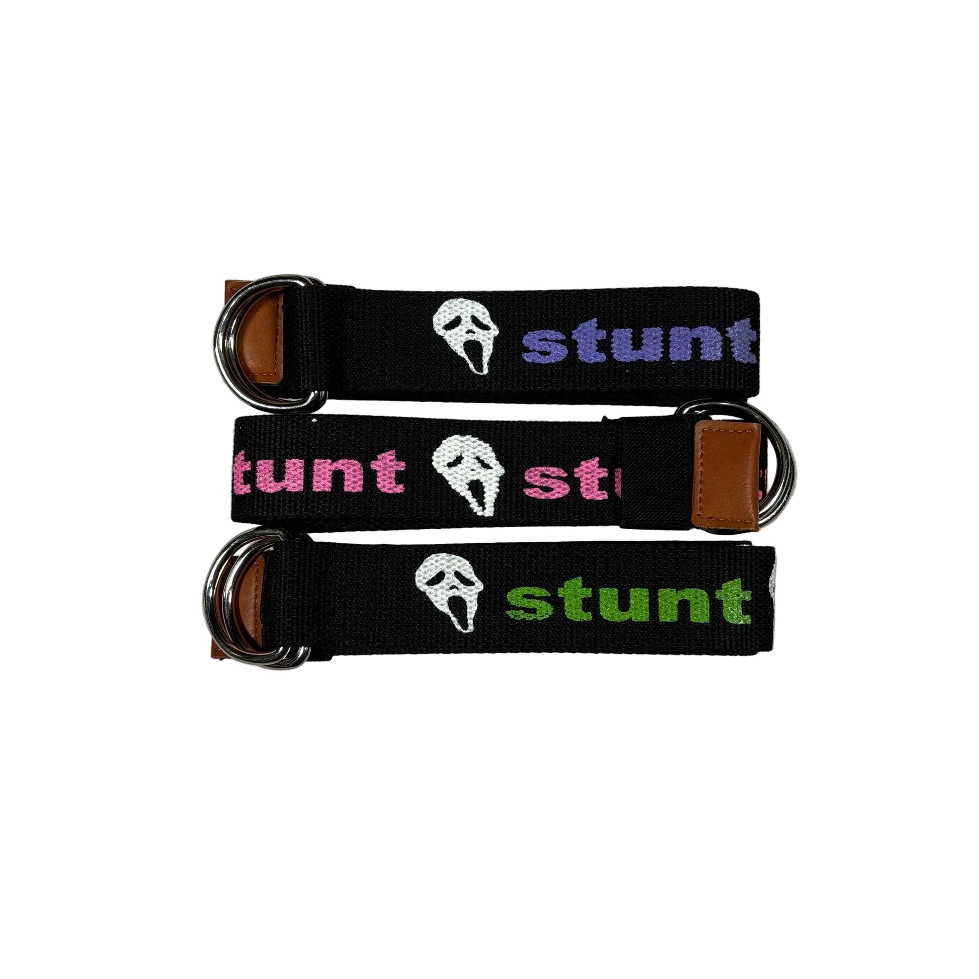 stunt scream logo woven double D ring belts with different color STUNT logos