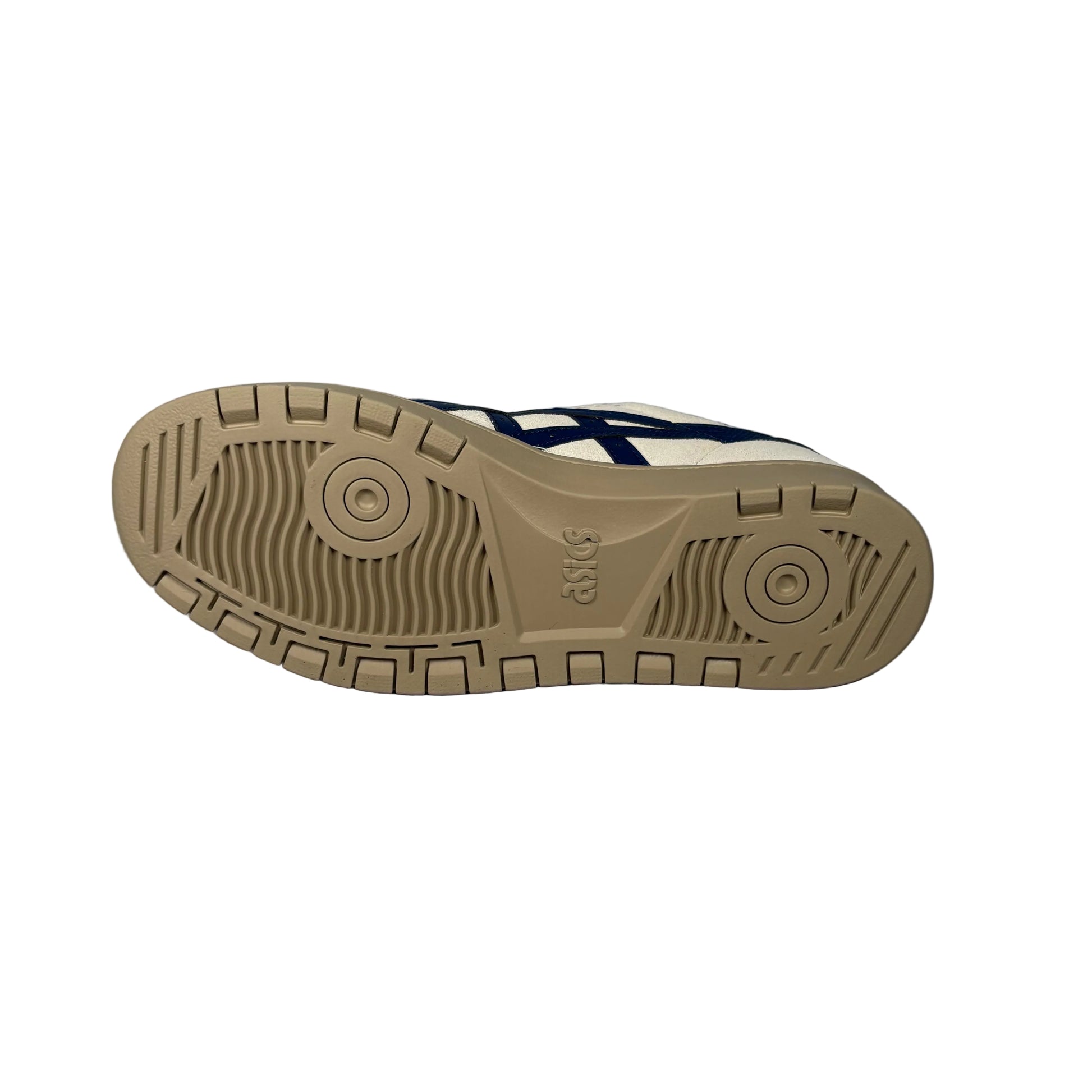Sole of a sneaker with a textured pattern on a white background