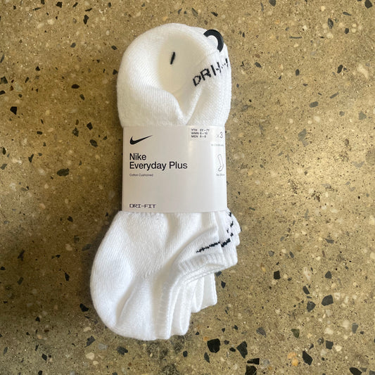 Nike SB Dri Fit No Show Ankle Sock (3-Pack) - White