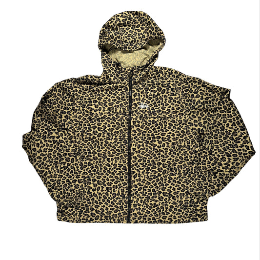 Leopard print jacket on a white surface 