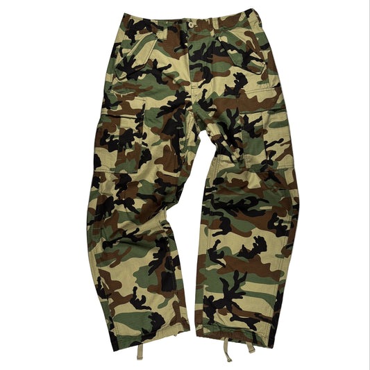 Camouflage pants on a white background