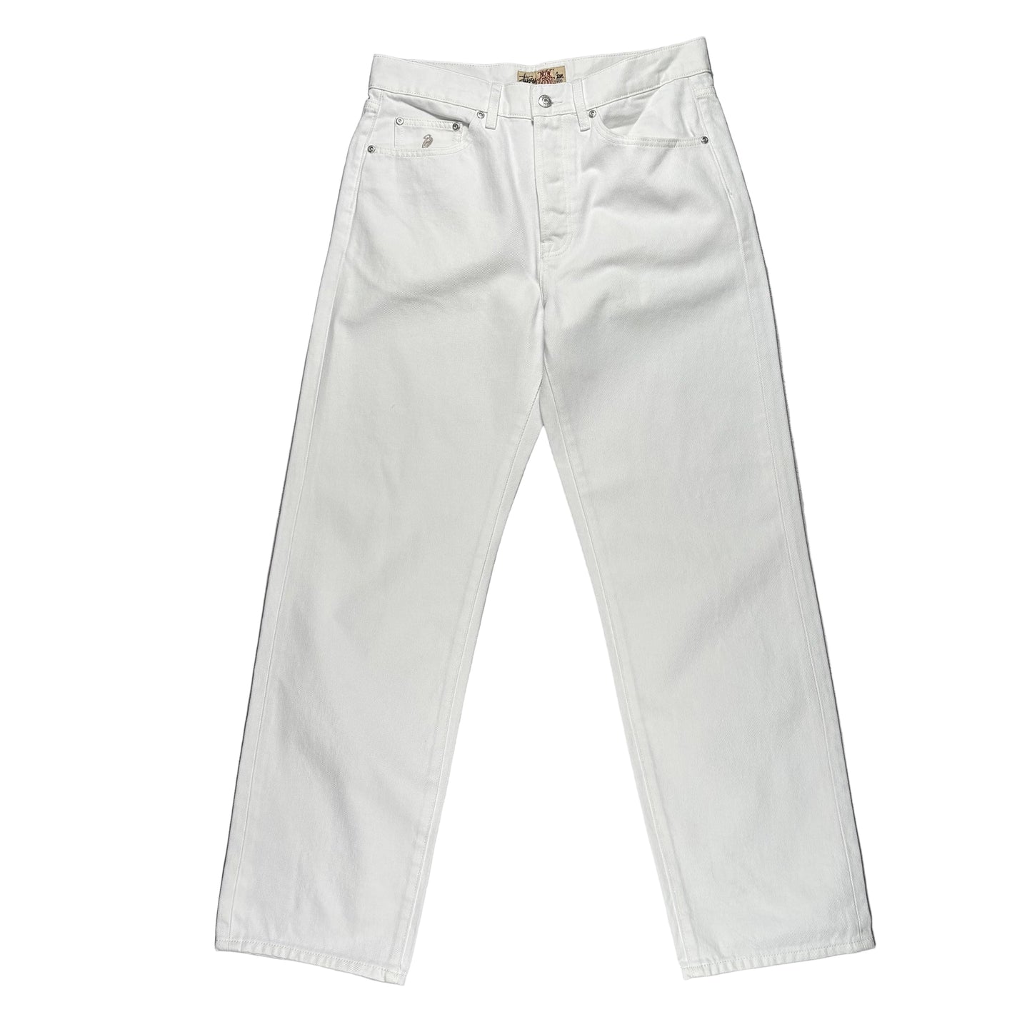 White jeans on a white surface 