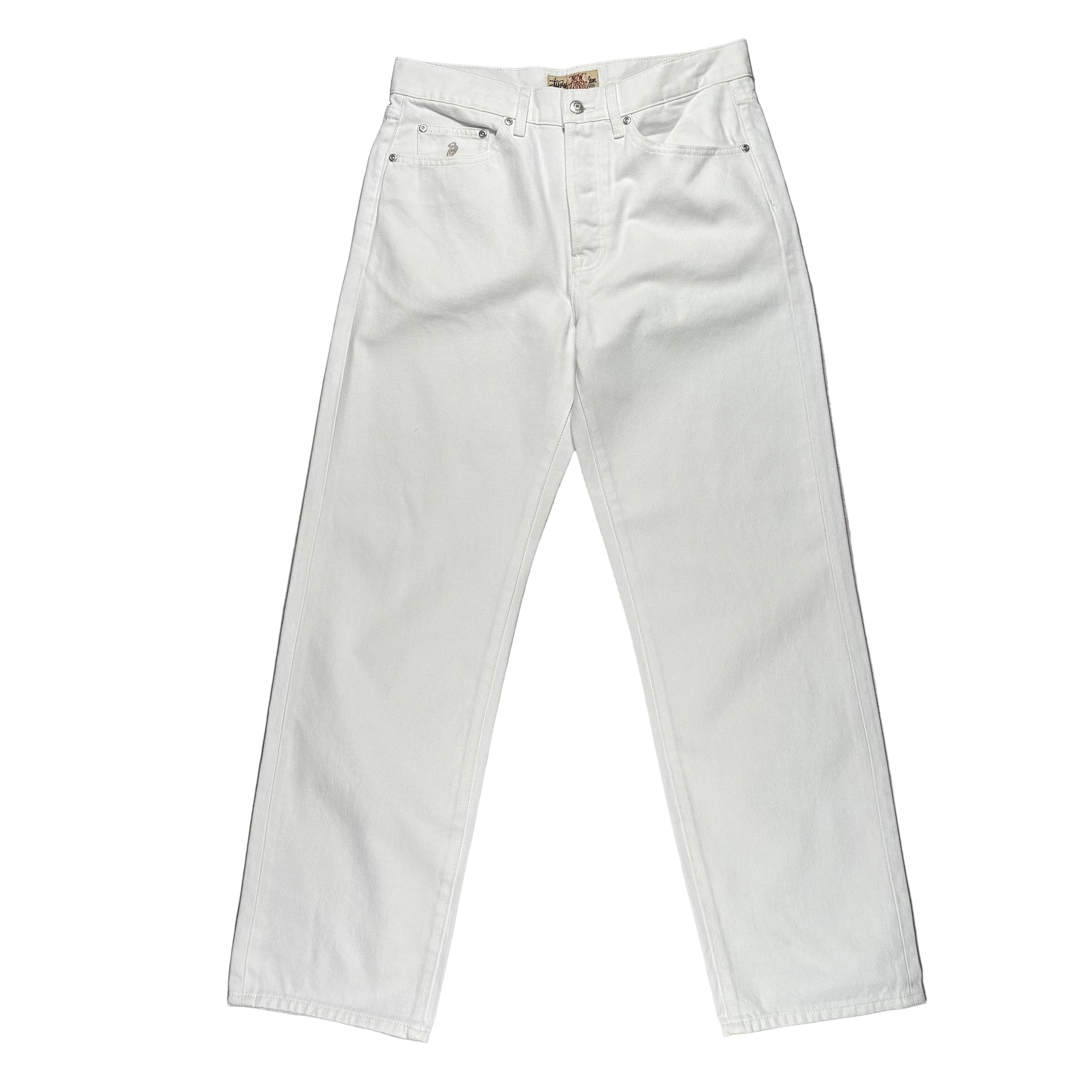 White jeans on a white surface 
