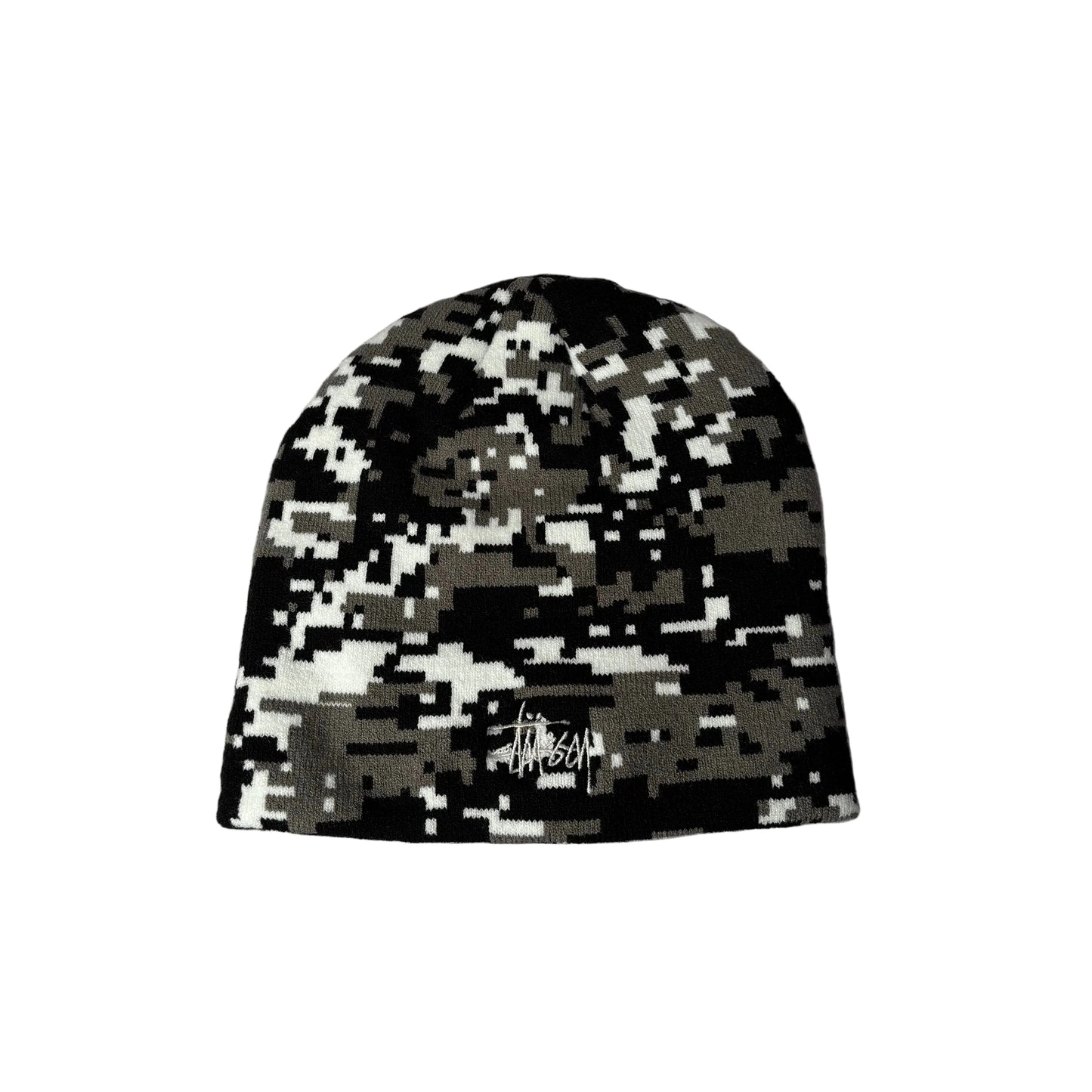 Digital camouflage beanie on a white background