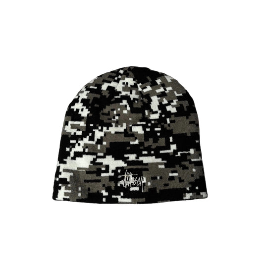 Digital camouflage beanie on a white background