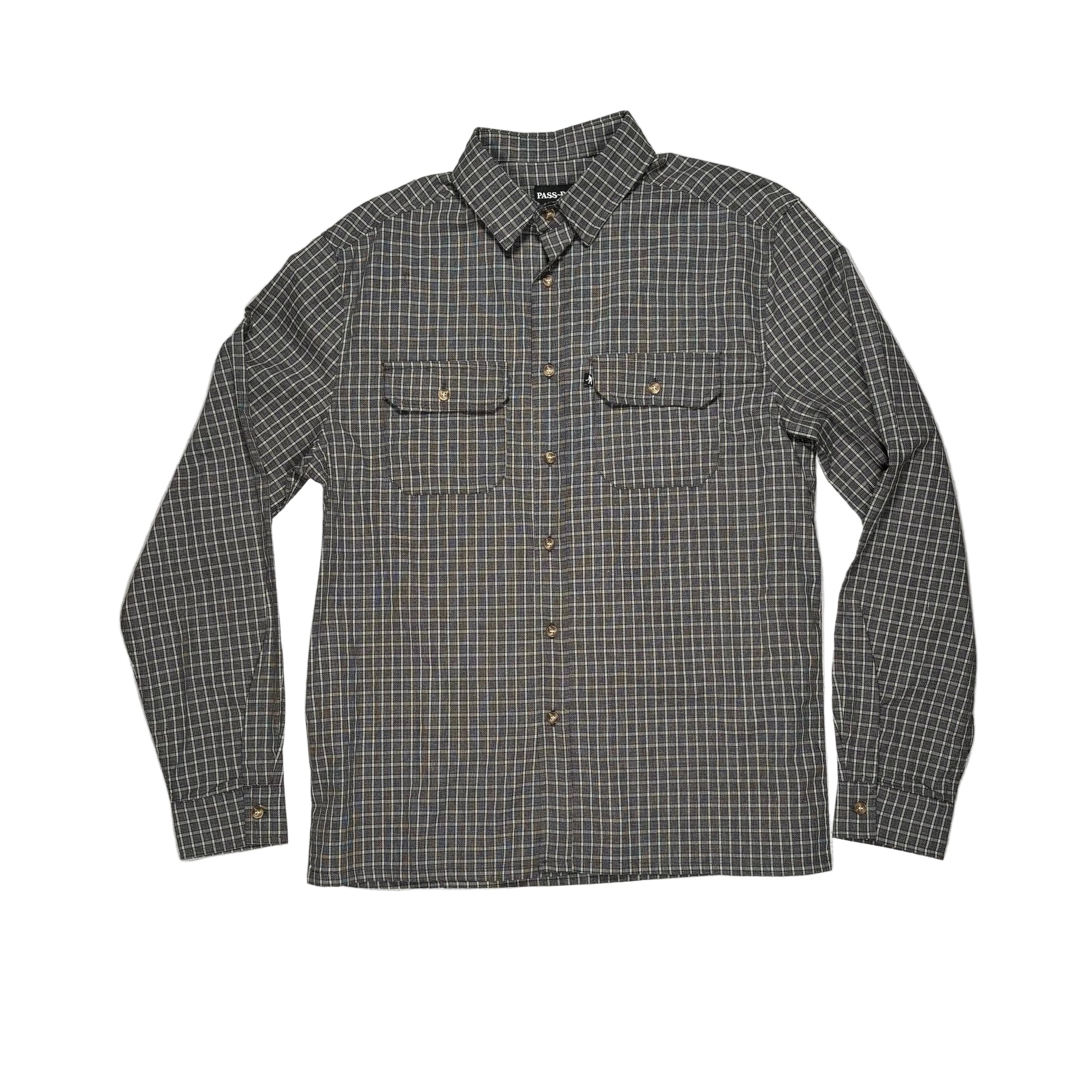 Plaid shirt on a white surface