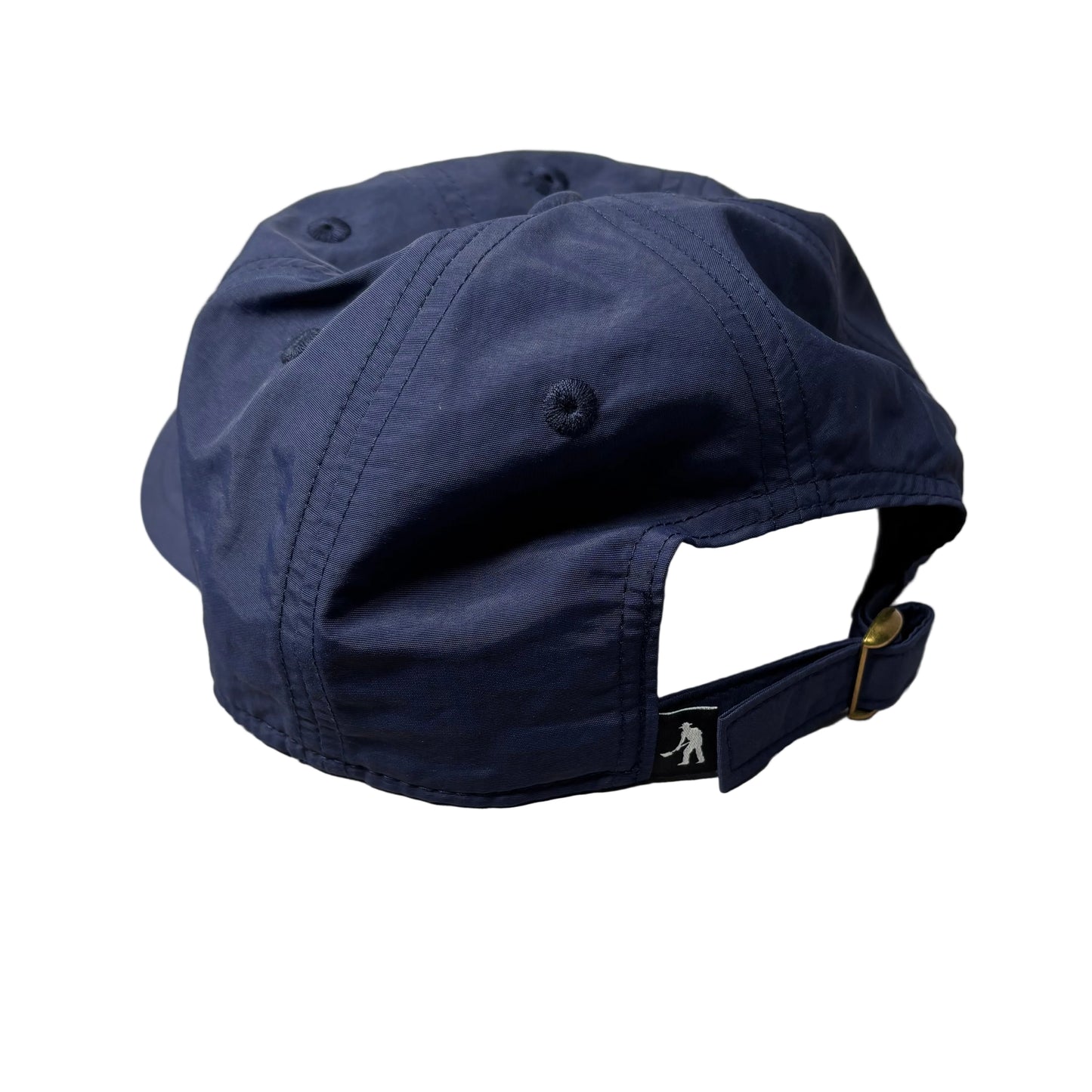 Navy blue cap with a brand logo on a white background