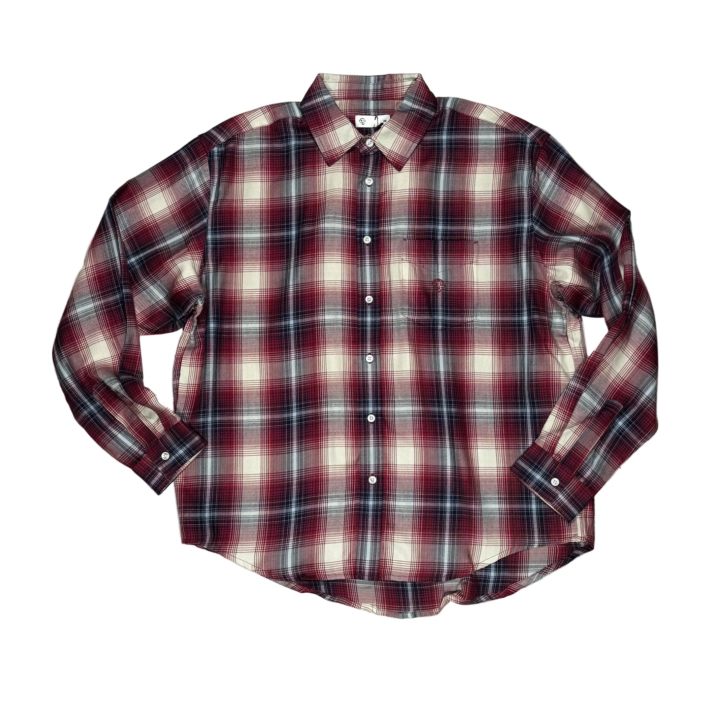 Plaid shirt on a white surface 