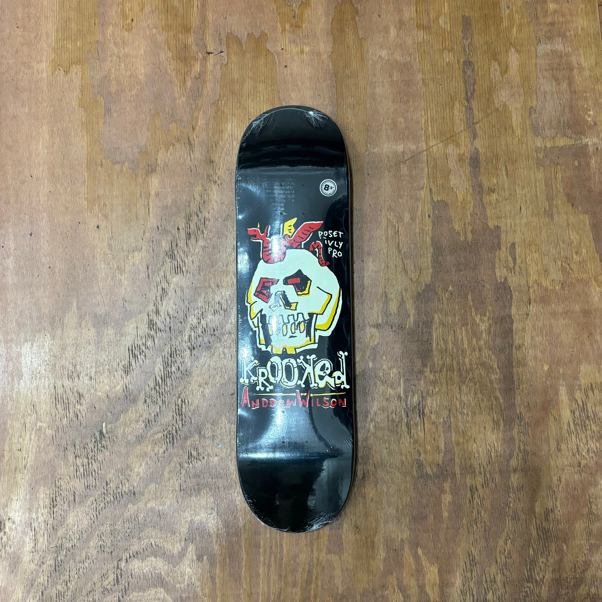 Hand drawn skull logo skateboard Deck 