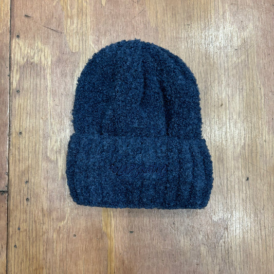 blue fluffy polar skate co beanie