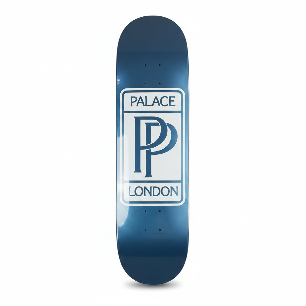 Metallic blue skateboard deck