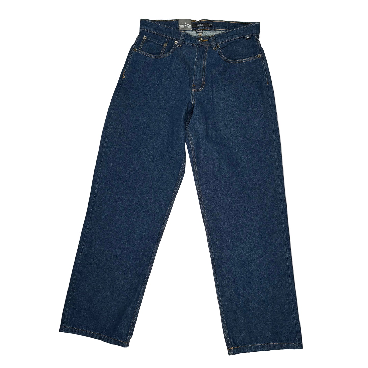 Pair of blue jeans on a white background
