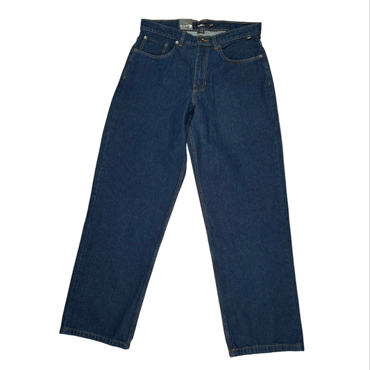 Pair of blue jeans on a white background