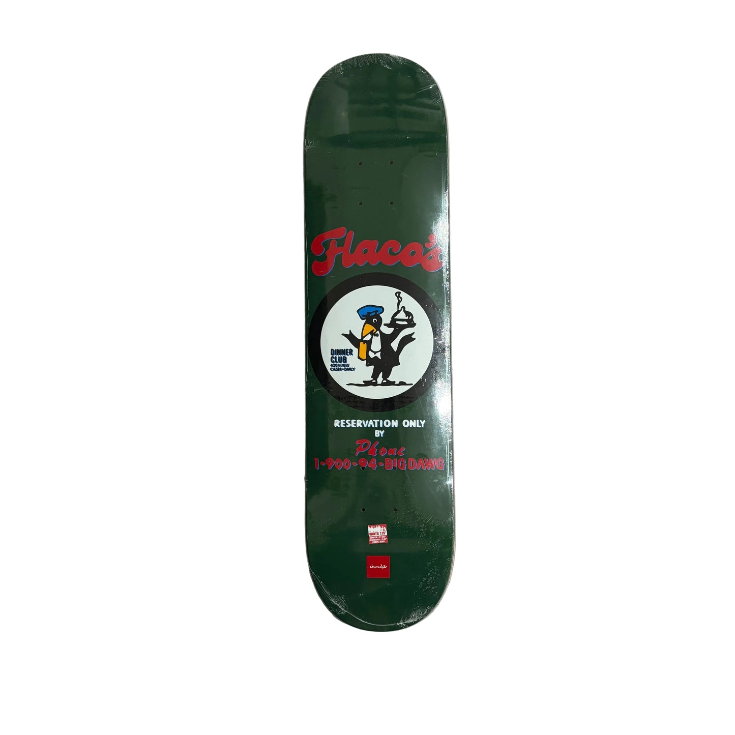 green skateboard deck with circle center graphic