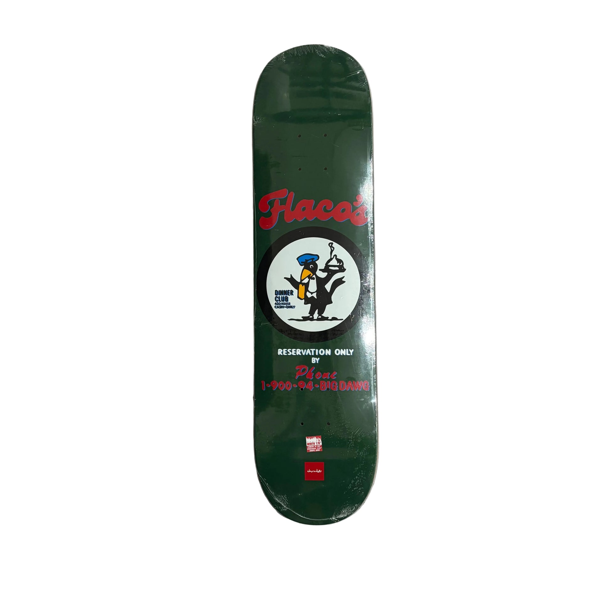 green skateboard deck with circle center graphic