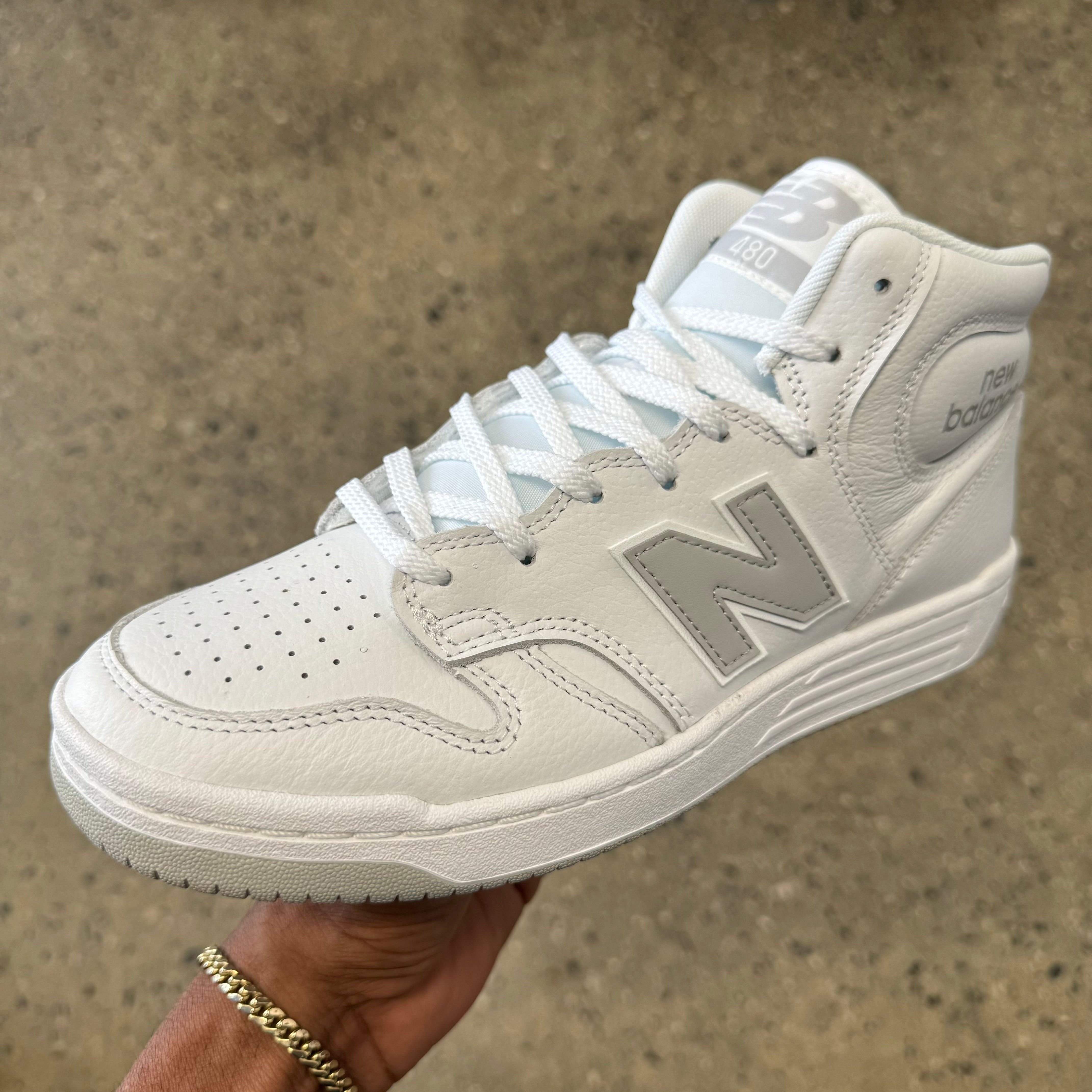 New balance leather high top best sale