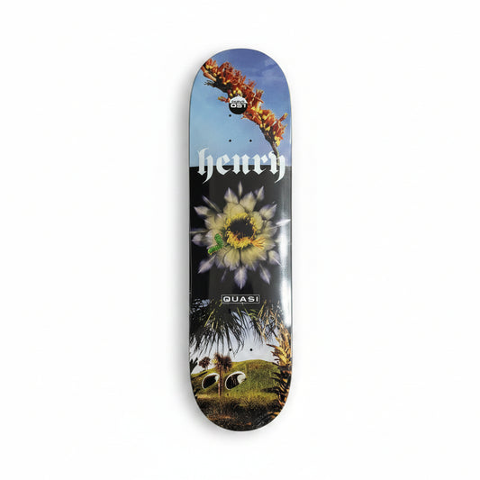 photo collage style design on skateboard Deck