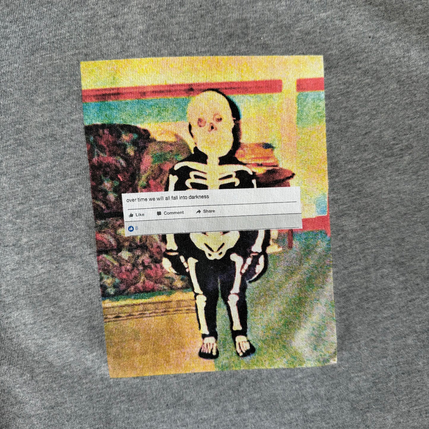 zoomed in photo of the t shirt graphic