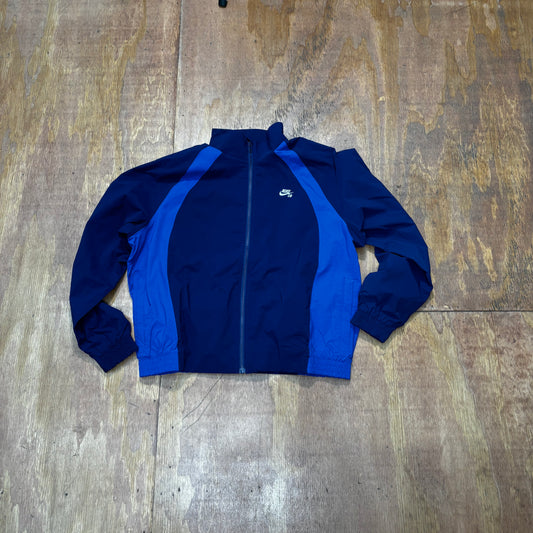 blue tonal woven nylon jacket with left chest Nike SB embroidery