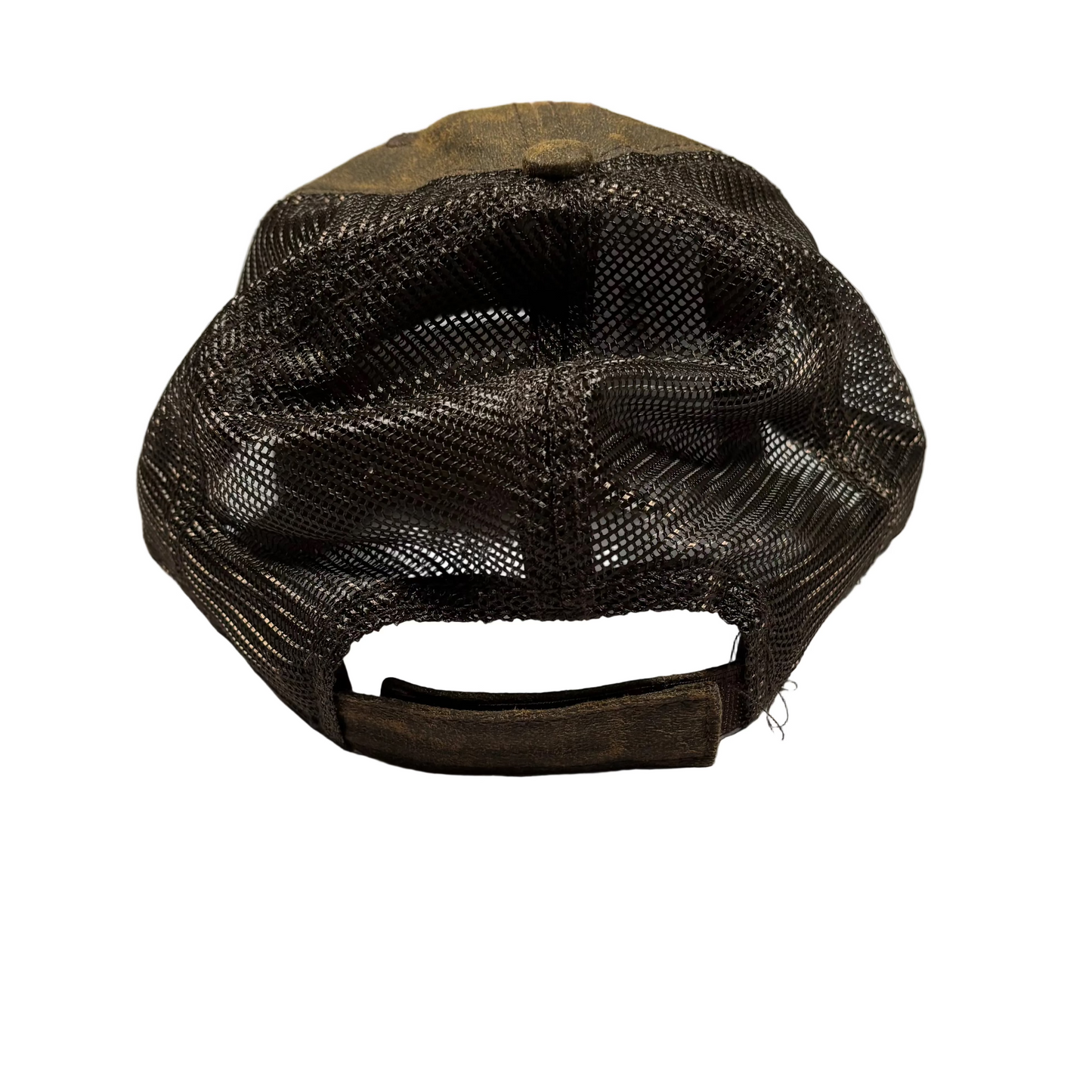 rear of mesh cap with velcro closure