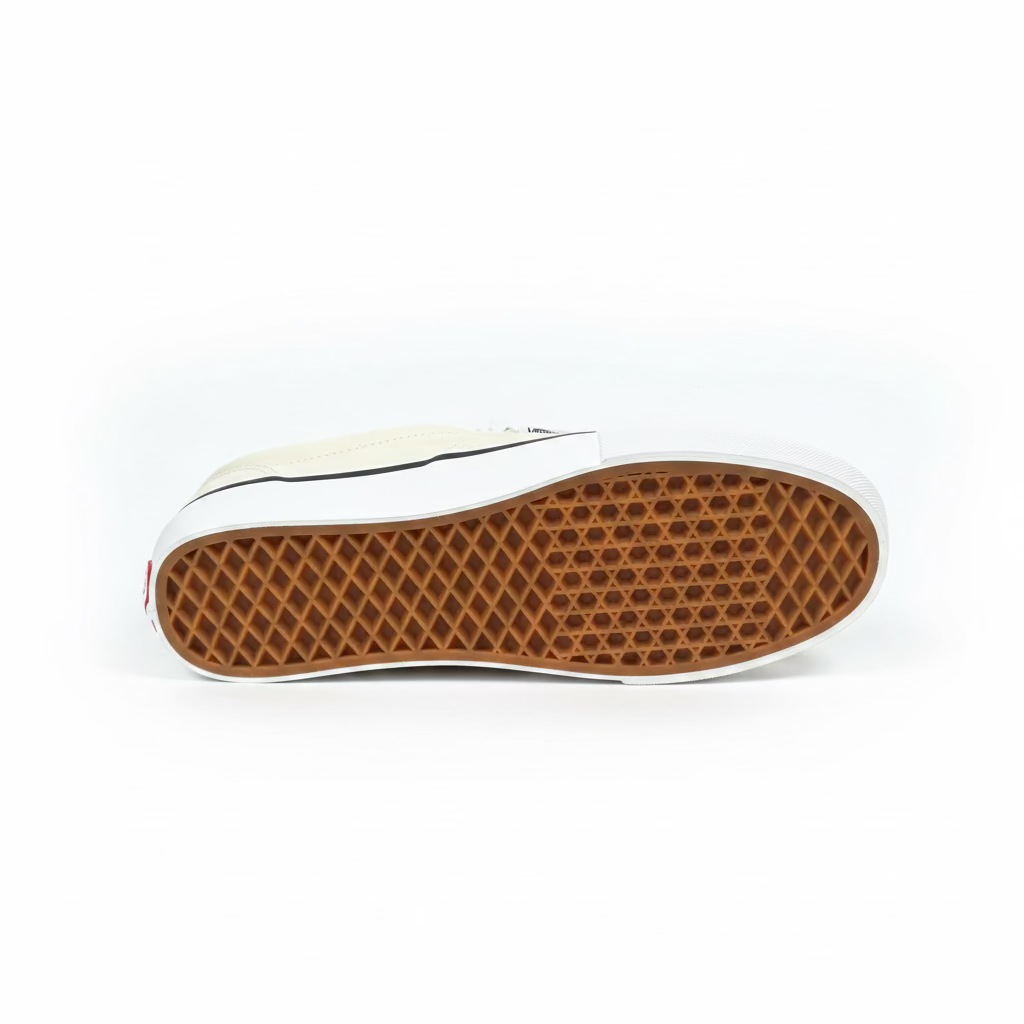 view of vans gum rubber shoe soles on white background
