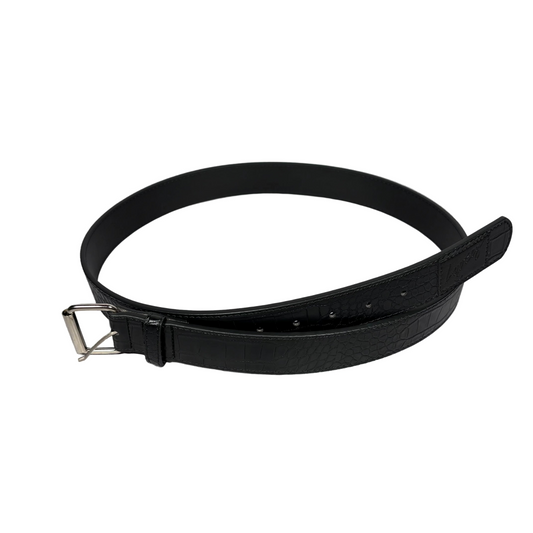 black faux croc skin belts