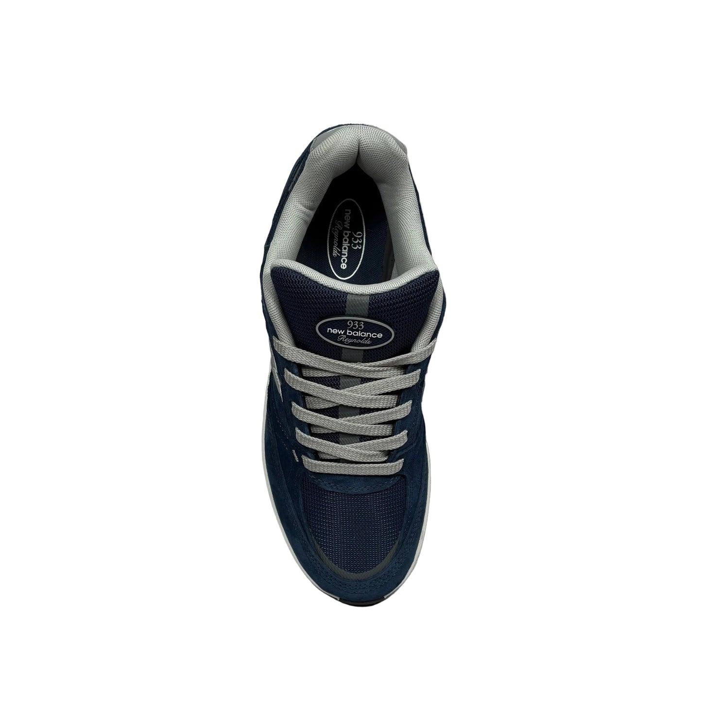 overhead view of navy new balance skateboard  sneaker