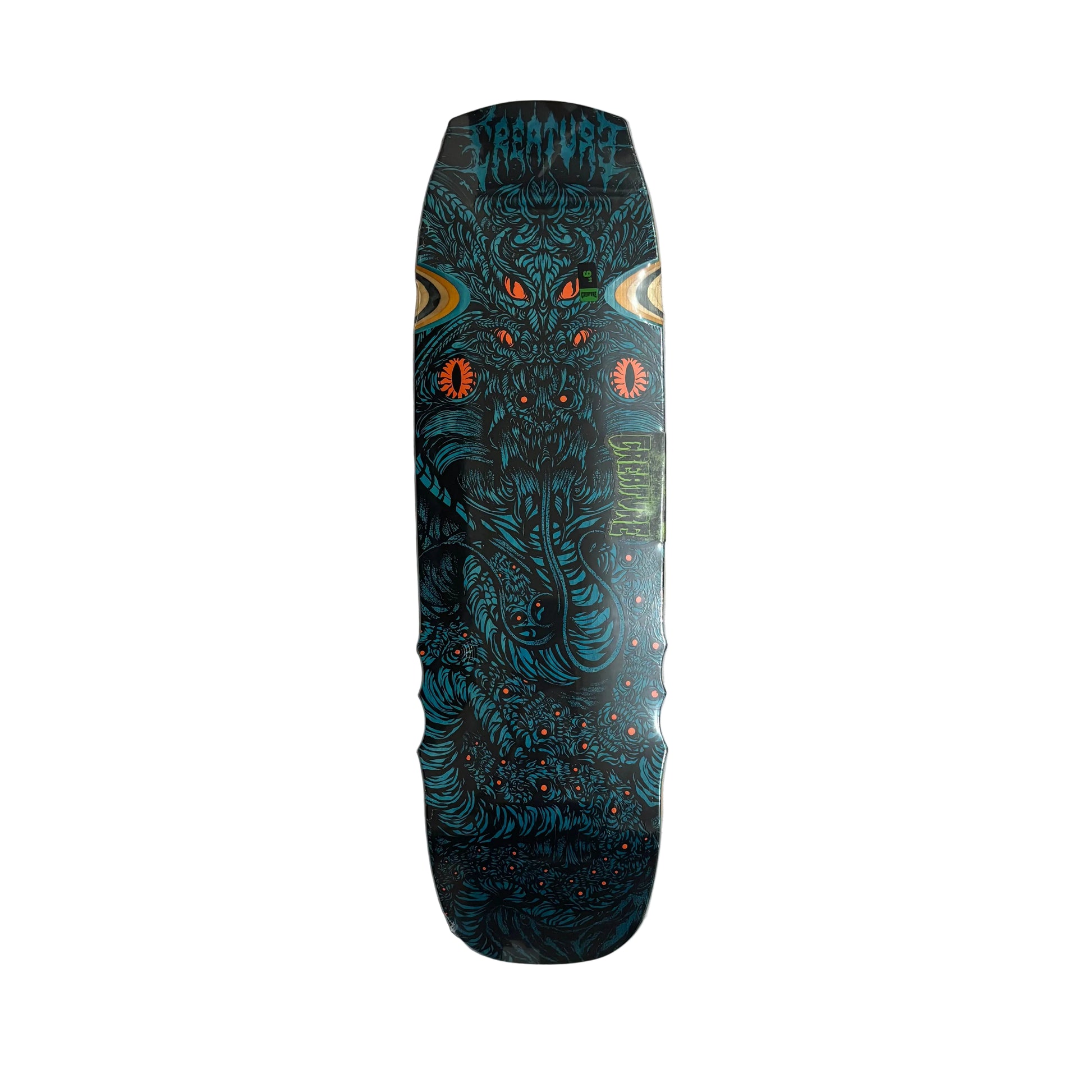 multi color blue skateboard deck