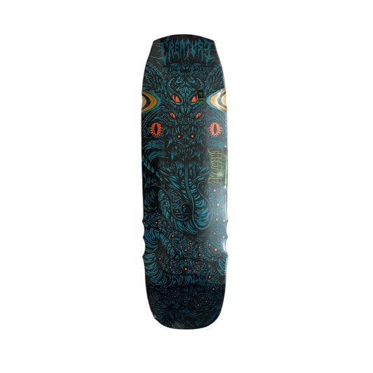 multi color blue skateboard deck