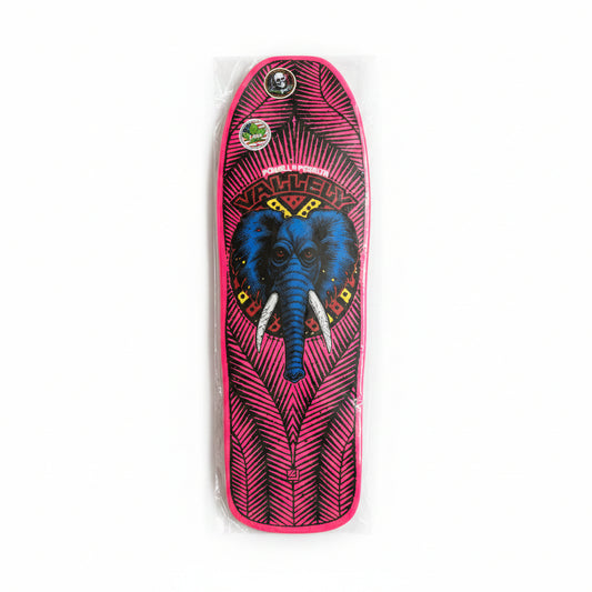 pink elephant skateboard deck on white background