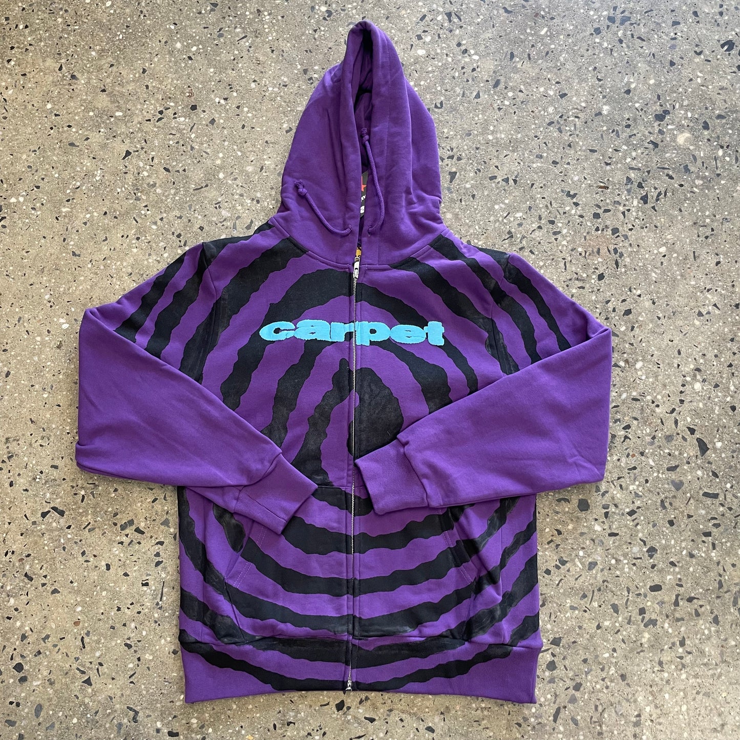 Carpet Spiral ZipUp Hoodie Purple Labor Skateboard Shop