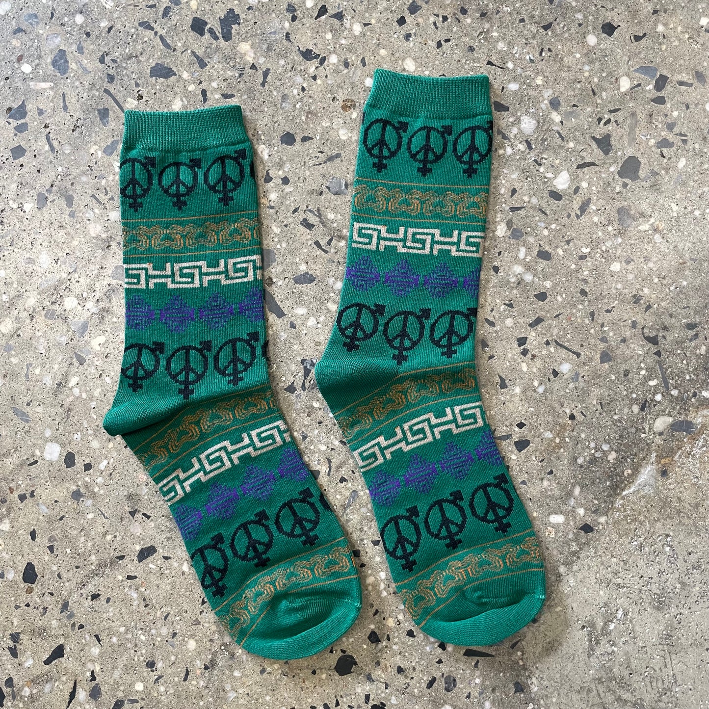 Sex Hippies Local Letters Socks - Kelly Green