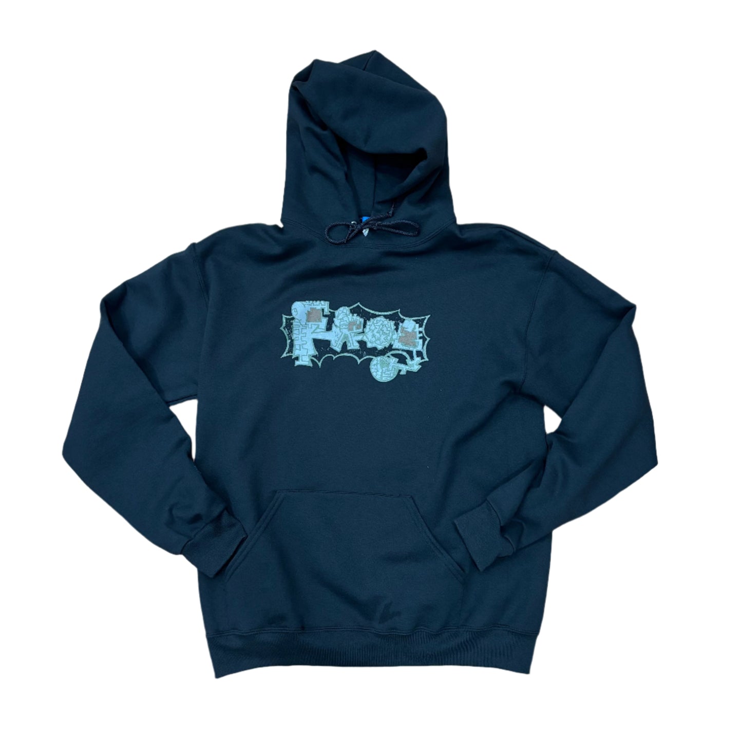 Reflective FROG logo in center chest of black hoodie