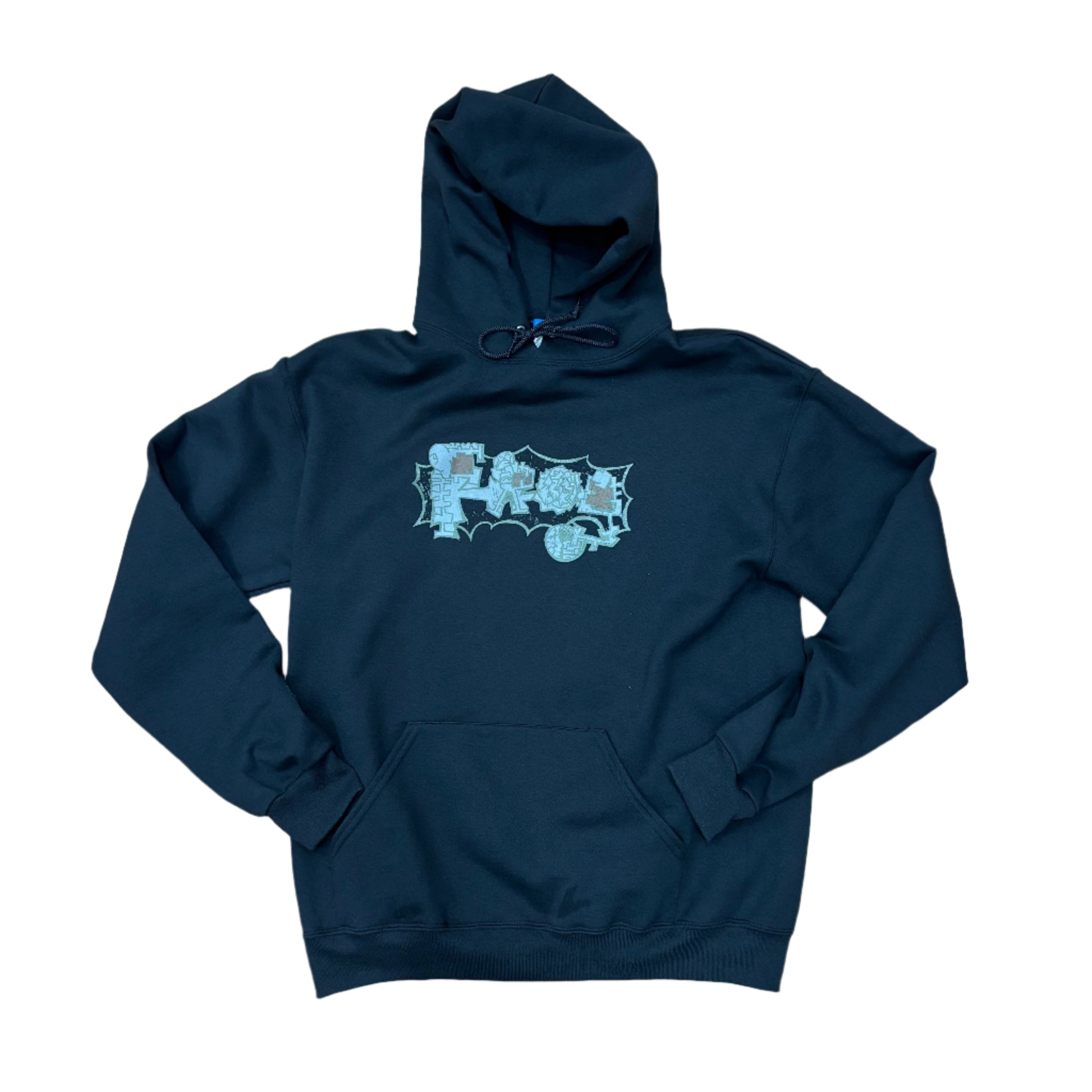 Reflective FROG logo in center chest of black hoodie