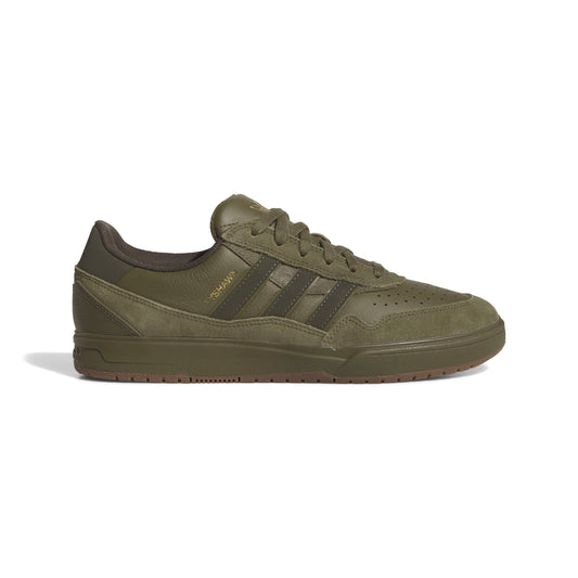 Green Adidas sneaker on a white background