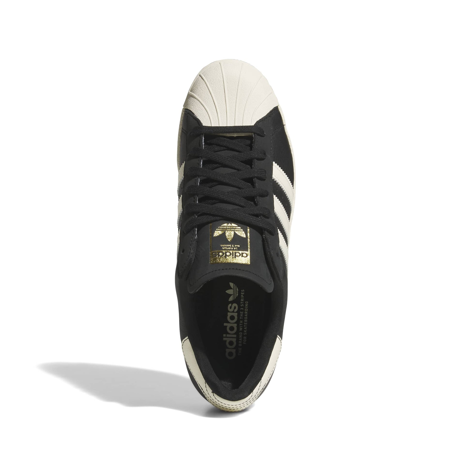 Black and white Adidas sneaker on a white background