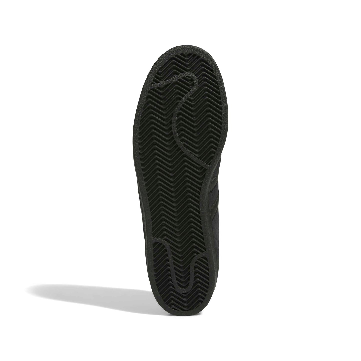 Black sole of a shoe with tread pattern on a white background
