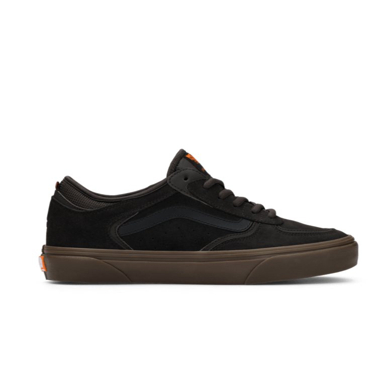 brown sneaker with brown sole on a white background