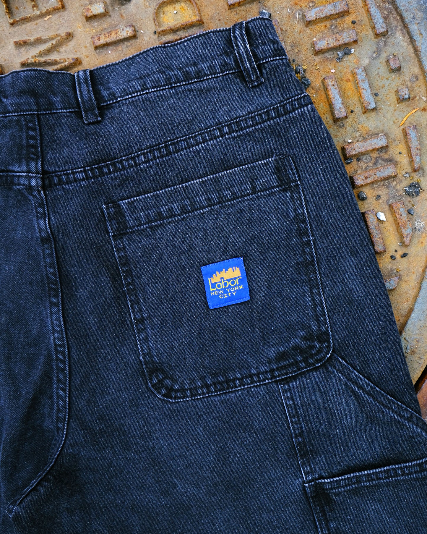 close up vie of denim and pocket detail on pants