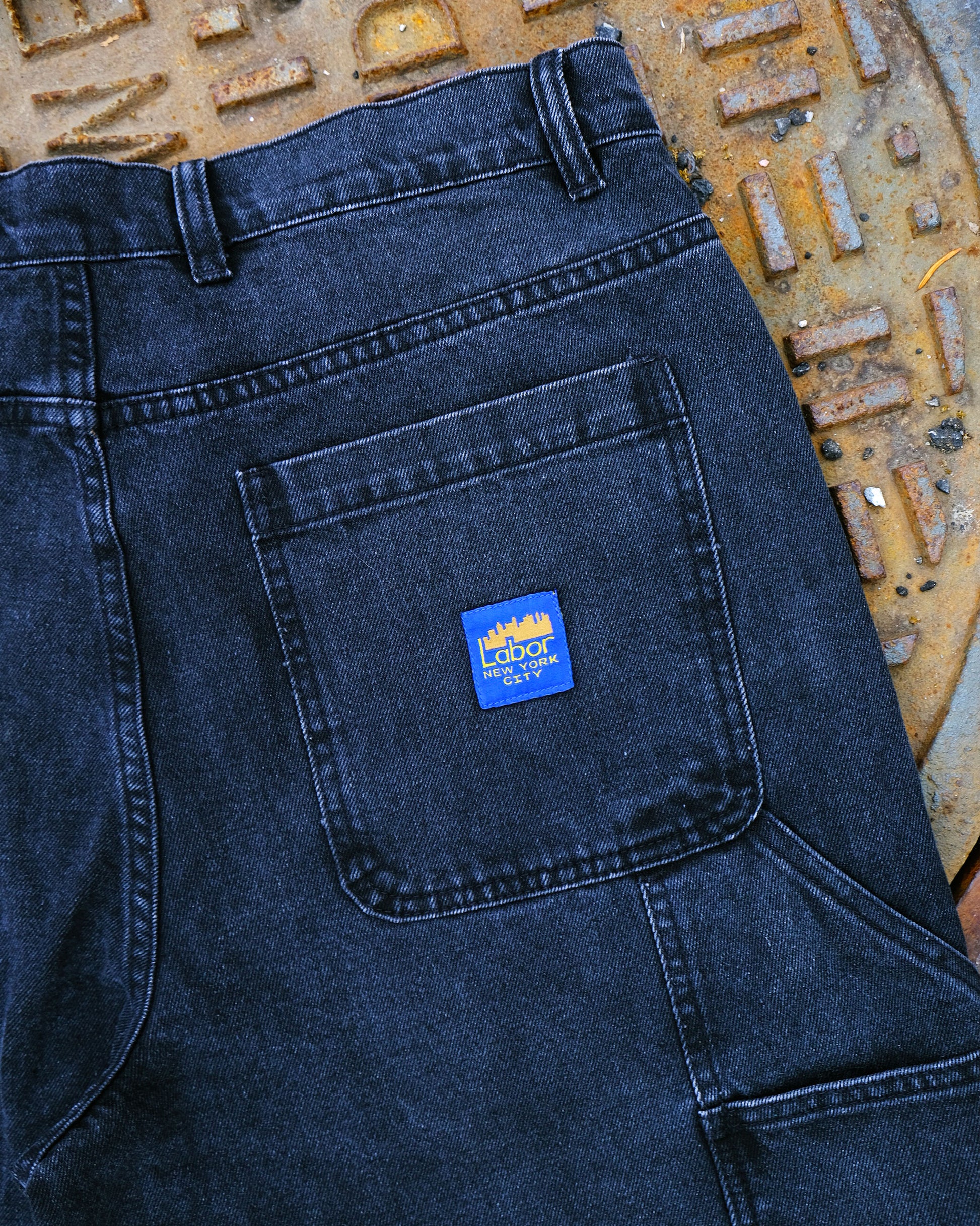 close up vie of denim and pocket detail on pants